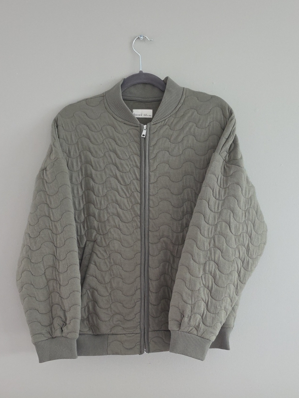Quilted Jacket in Olive Gray - Women's Zip Front
